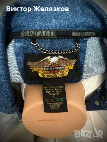 Оригинално дамско дънково яке Harley-Davidston, снимка 3 - Якета - 55952233
