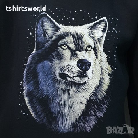 Нов мъжки суичър с дигитален печат Вълк - Звезди, Серия вълци, снимка 7 - Суичъри - 38906774