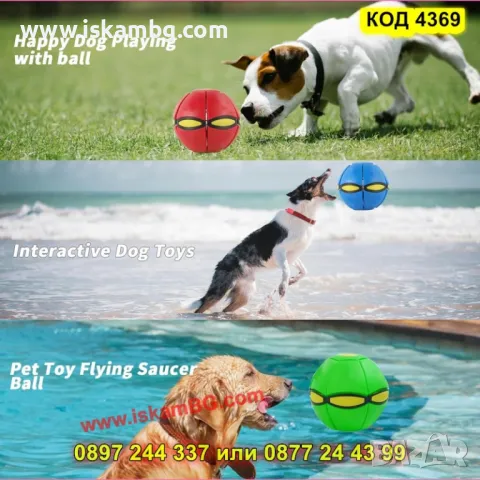 Трансформираща се топка-фризби за кучета - КОД 4369, снимка 11 - За кучета - 50205289