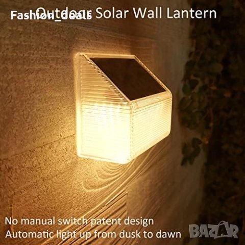 Нови 4 броя LED слънчеви светлини лампи за дворна ограда тераса парапет/Декорация, снимка 5 - Лед осветление - 41508825