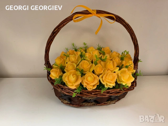 цветя изработени с глицеринов ароматен сапун и Българска роза , снимка 9 - Изкуствени цветя - 53097301