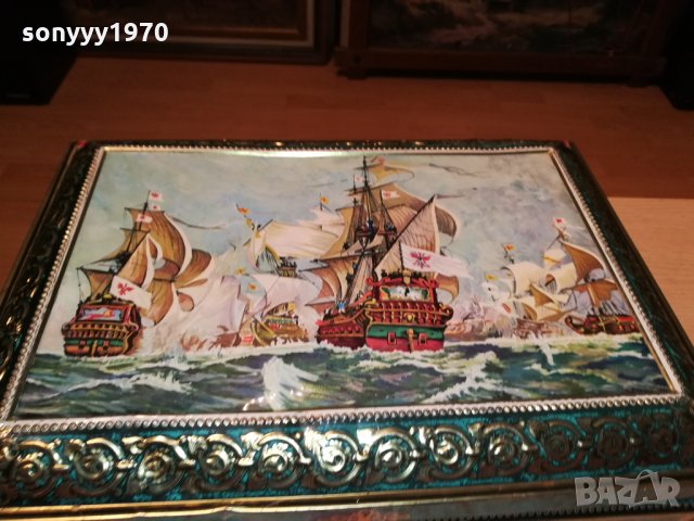 МЕТАЛНА КУТИЯ С КОРАБИ ОТ ФРАНЦИЯ 1202221933, снимка 9 - Антикварни и старинни предмети - 35767267