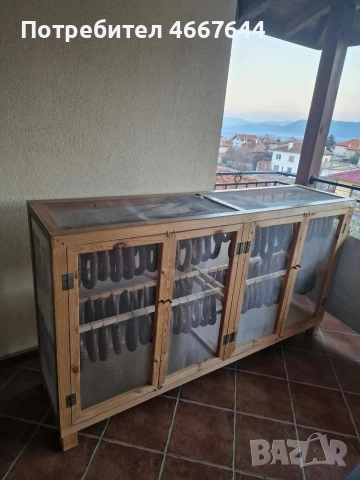 Дървен шкаф за сушене на луканки, снимка 3 - Шкафове - 52643258