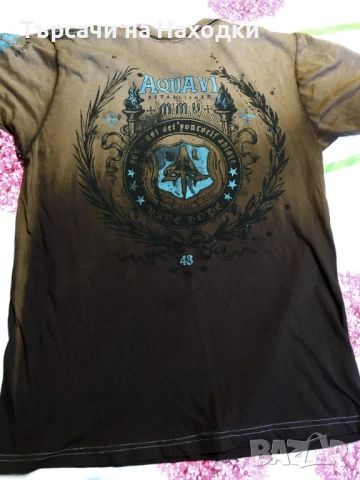 Автентична Мъжка тениска Aqua VI кафява M оригинална Medium
