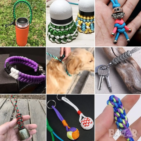 Военен Паракорд 9-Ядрен 650lb (4mm) - 15м Тактическо Въже за Оцеляване и DIY Проекти, снимка 7 - Екипировка - 52167264