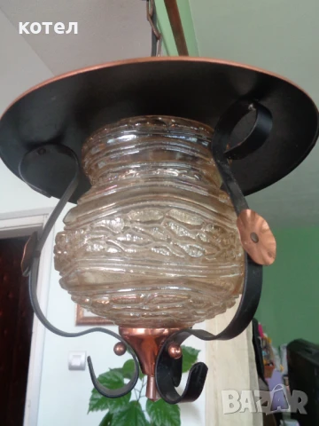 Продавам полилей / абажур ,  ковано желязо , снимка 5 - Полилеи - 50564608