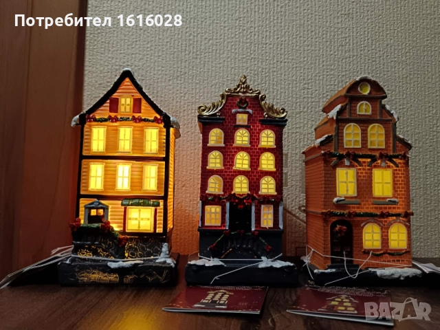 Нови LED светещи Къщи за изграждане на Коледни селца.