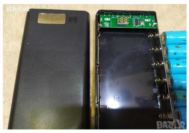 Power Bank Кутия за 8 бр.18650 батерии + фенер НОВО, снимка 8 - Други - 52095632