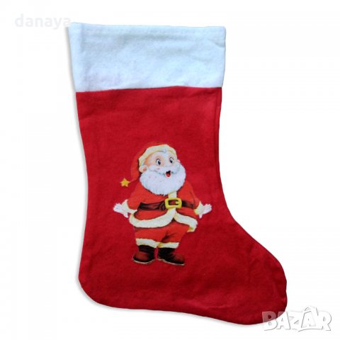 597 Декоративен коледен чорап с картинка Коледен ботуш коледна торба за подаръци, снимка 10 - Декорация за дома - 34744717
