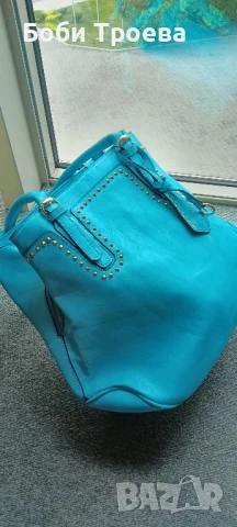 Стилна и функционална дамска чанта тип торба в морско син цвят, снимка 5 - Чанти - 50446243