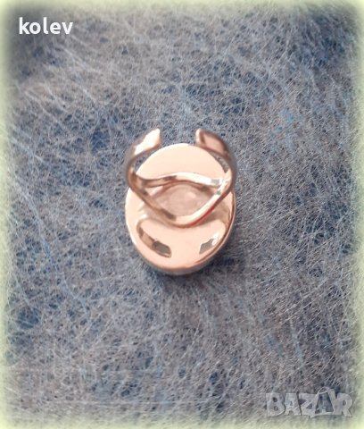 СРЕБЪРЕН ПРЪСТЕН С натурален ХЕМАТИТ 20/30 мм, размер отворен -58/59+, снимка 3 - Пръстени - 40424719