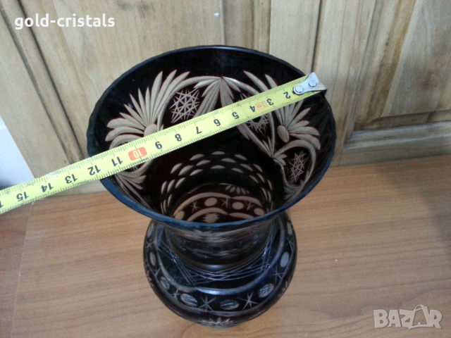 Ваза цветен червен кристал, снимка 5 - Антикварни и старинни предмети - 36173868