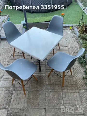 Трапезни столове 4 броя и маса, снимка 2 - Столове - 47453078