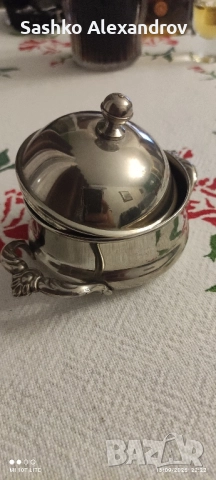 Посребрена купа за масло - Италия, снимка 3 - Други ценни предмети - 52390960