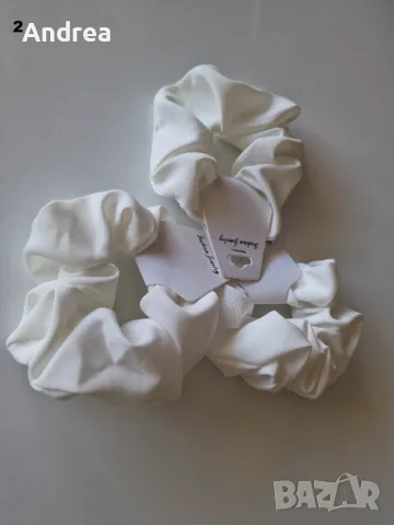 Дамски комплект от 6 броя ластици за коса, тип Скрънчи, снимка 5 - Аксесоари за коса - 48104406