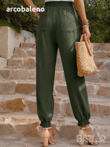 Едноцветен дамски панталон с еластична талия, 5цвята - 023, снимка 8 - Панталони - 41579463