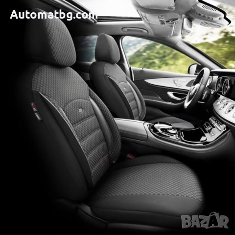 Тапицерия за седалки Automat, 11 части, Черен със сив кант, снимка 3 - Аксесоари и консумативи - 44243639