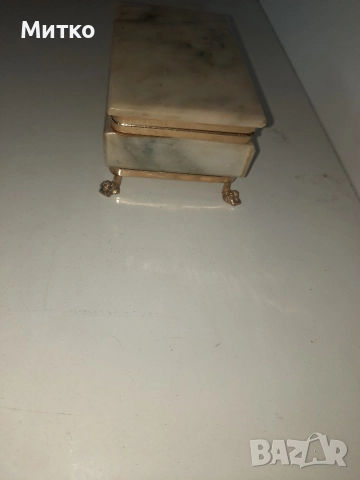 Ретро мраморна кутийка за бижута, снимка 3 - Антикварни и старинни предмети - 52678381