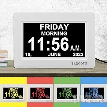 TROCOTN 7-инчов цифров часовник, календар, снимка 4 - Друга електроника - 48793291