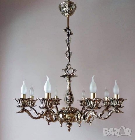 Старинен барок.Луксозно класическо осветление за хол,всекидневна -месингов полилей, лампа, снимка 14 - Полилеи - 22895966