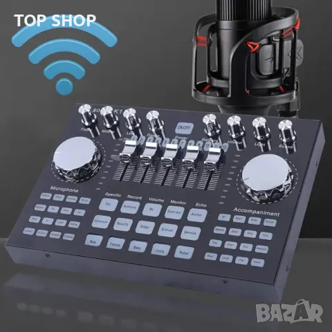 Звукова карта, K1 звукова карта на живо и аудио интерфейс, многофункционален Bluetooth звуков миксер, снимка 3 - Друга електроника - 48792584