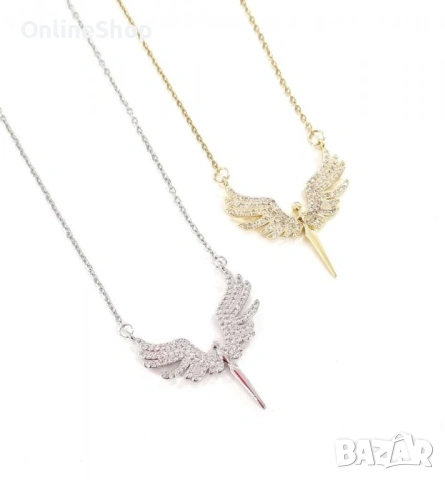 Стилно и нежно колие – АНГЕЛСКИ КРИЛА, снимка 13 - Колиета, медальони, синджири - 53360399