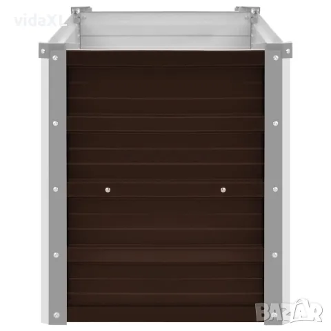 vidaXL Градинска висока леха кафява 100x40x45 см поцинкована стомана, снимка 5 - Саксии и кашпи - 56147577
