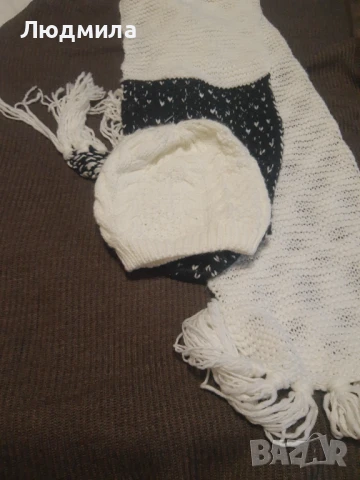 Комплекти,шапка с шал,ръчно плетени,вълна, снимка 3 - Шапки - 51005122
