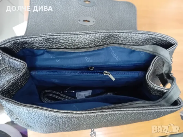 Дам.чанта м2406 сива , снимка 4 - Чанти - 47506421