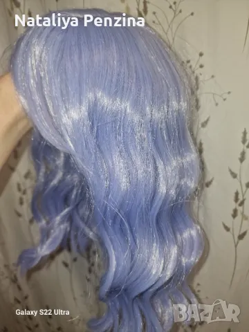 Светло Лилава вълниста перука, снимка 5 - Аксесоари за коса - 48856604