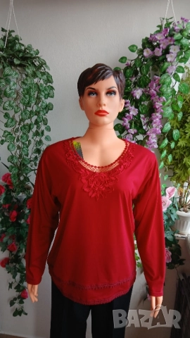 Дамски стилни еластични блузи с дантели., снимка 8 - Блузи с дълъг ръкав и пуловери - 51870911