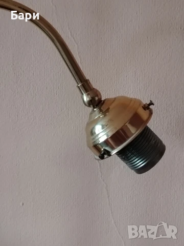 Стара антична месингова настолна лампа с лебедова шия, снимка 8 - Колекции - 51348449