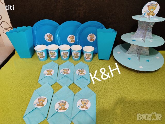 Украса за погача на бебе чаши чинии, снимка 1