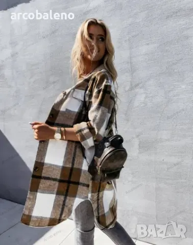 Дамско преходно едноредно карирано сако с дълъг ръкав, 3цвята , снимка 16 - Сака - 48684897