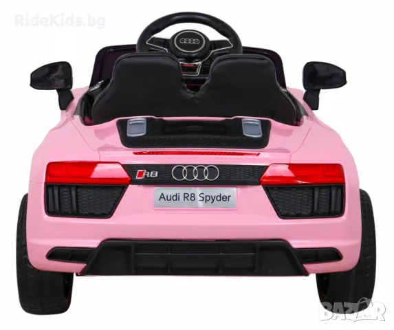 Audi R8 12V – Детска акумулаторна кола, Розова, EVA гуми, снимка 7 - Детски велосипеди, триколки и коли - 50419578