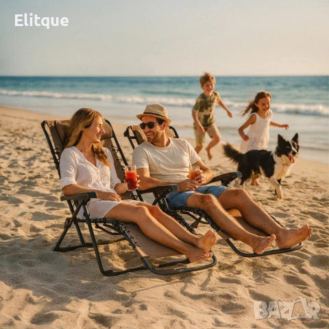 Сгъваем градински шезлонг с нулева гравитация и сенник – комфорт за пълна релаксация, снимка 4 - Градински мебели, декорация  - 53051090