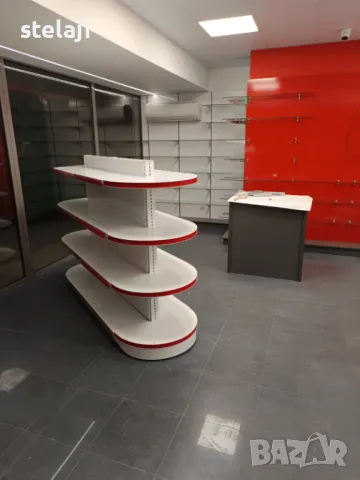 ПРОМОЦИЯ! Островен стелаж със заоблени рафтове/НОВО/Последни бройки, снимка 2 - Стелажи и щандове - 50266553