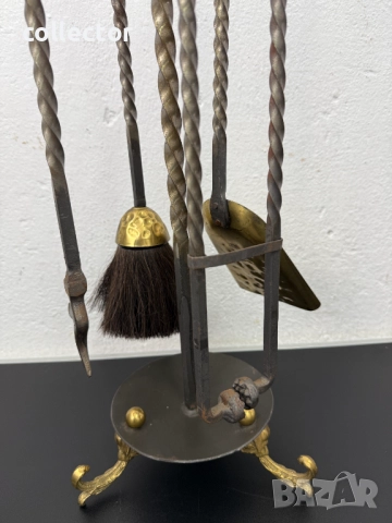 Комплект инструменти / прибури за камина. №7793, снимка 4 - Антикварни и старинни предмети - 52927658