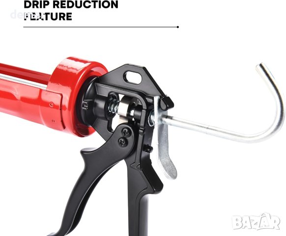 Пистолет за силикон лепила и уплътнители с функция против капене - червен, снимка 5 - Лепила и силикон - 42001201