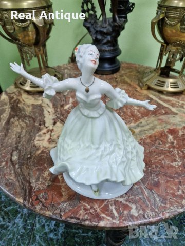 Уникат - превъзходна антикварна колекционерска румънска порцеланова фигура ARPO, снимка 3 - Антикварни и старинни предмети - 44413431