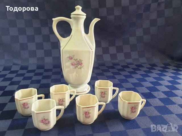 Стар порцеланов сервиз за греяна ракия,ликьор-Развитие,с.Калейца, снимка 5 - Сервизи - 42672444
