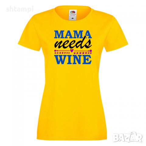 Дамска тениска Mama needs wine, снимка 7 - Тениски - 36295955