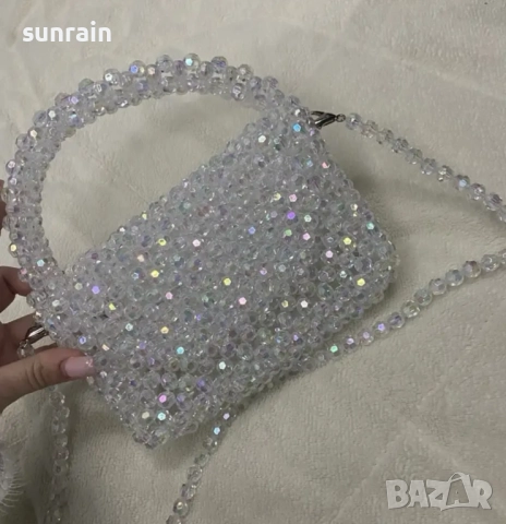 красива чанта от камъчета блестяща