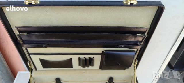 Кожено дипломатическо куфарче с шифър#1, снимка 5 - Куфари - 50546547