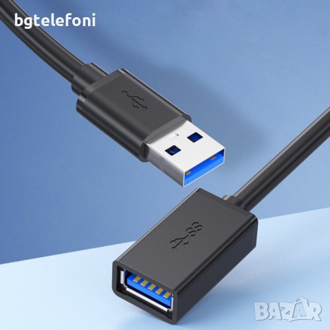 USB 3.0 Удължител, USB А мъжки - USB А женски, черен  2м или 3м, снимка 6 - USB кабели - 40651086