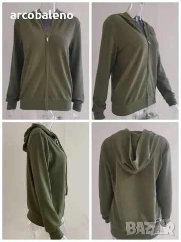 Ежедневен дамски суичър с качулка и цип, 6цвята , снимка 5 - Суичъри - 39745011