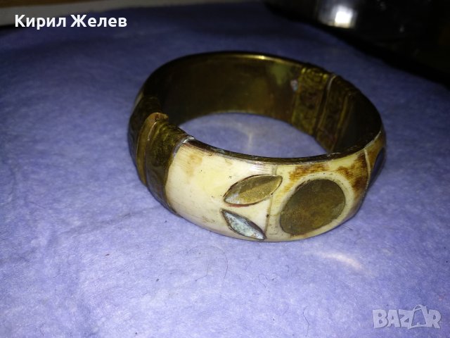 СТАРИННА БРОНЗОВА ТРАДИЦИОННА РЪЧНА ИЗРАБОТКА ТИБУТСКА ГРИВНА с КАМИЛСКА КОСТ с НУЖДА от ЩИФТ! 38336, снимка 7 - Антикварни и старинни предмети - 41265387