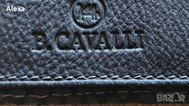 Мъжки кожен портфейл Cavalli Кавали черен от змийска кожа НОВ, снимка 2 - Портфейли, портмонета - 53735404