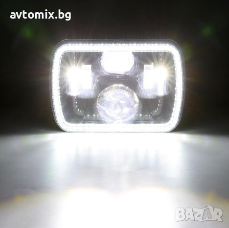  Правоъгълни LED фарове 5×7″ H4 букса, 4 светлини, снимка 4 - Аксесоари и консумативи - 41662257