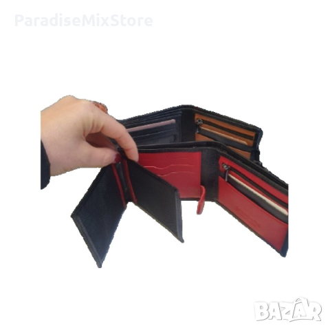Стилно мъжко портмоне от естествена кожа  Налични цветове: червен;кафяв;черен;, снимка 3 - Портфейли, портмонета - 44535074